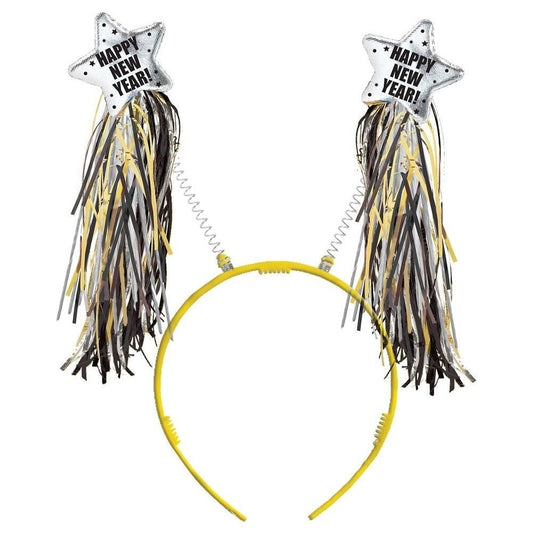 New Year Tinsel Headbopper - Black, Silver, Gold