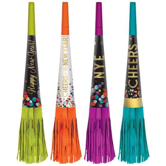 New Years Fringe Horns Multi-Pack Colorful