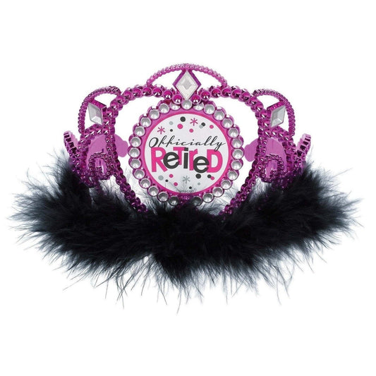 Officially Retired Electroplated Tiara W/Marabou