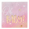 Oh Baby Pink Beverage Napkins - Hot Stamped