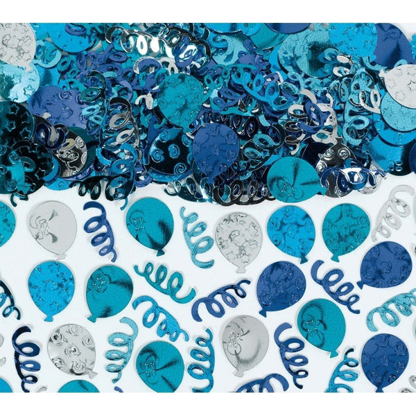 Party Balloons Blue Confetti
