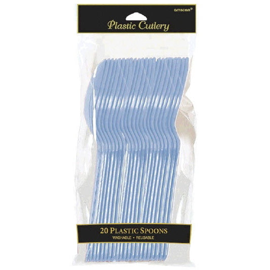 Pastel Blue Plastic Spoons