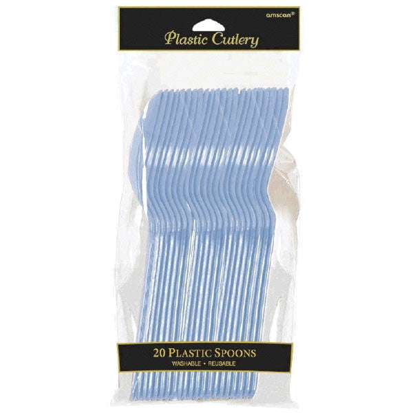Pastel Blue Plastic Spoons