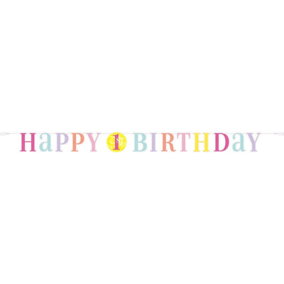 Pink Dots 1St Birthday Letter Banner, 6 Ft