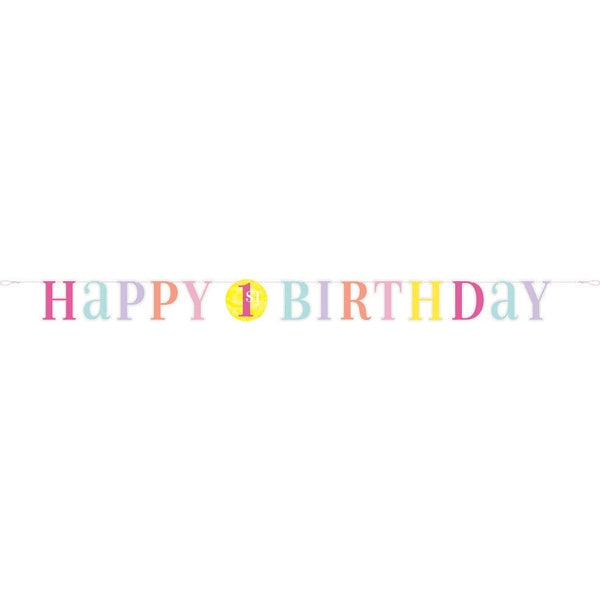 Pink Dots 1St Birthday Letter Banner, 6 Ft