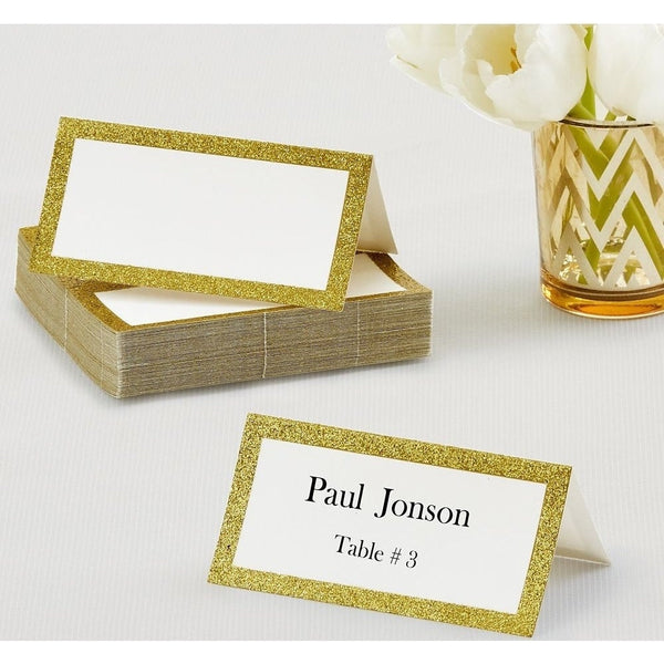 Place Cards - Gold Glitter