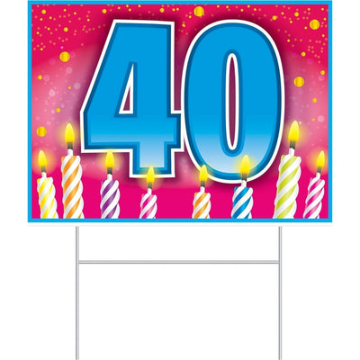 Plastic 40 Birthday Yard Sign