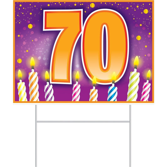Plastic 70 Birthday Yard Sign