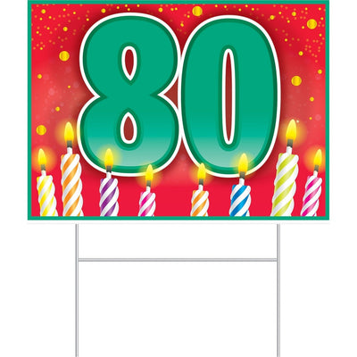 Plastic 80 Birthday Yard Sign