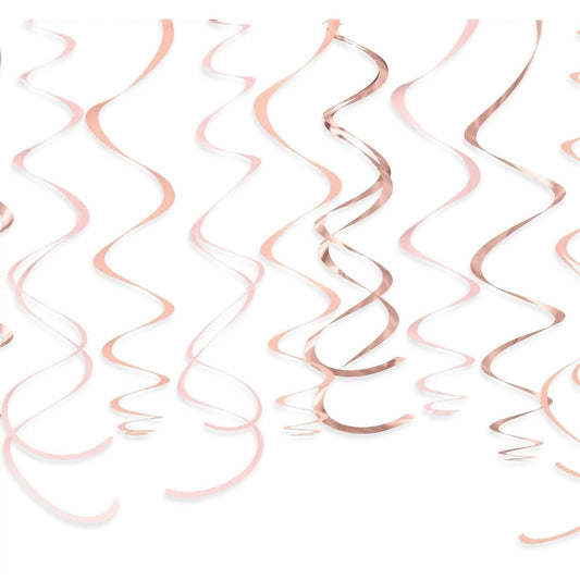 Plastic Swirl Decorations - Rose Gold/Blush