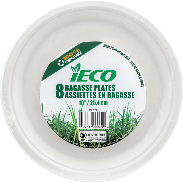 Eco Friendly 10" Plate - Eco Bagasse, 50 Count