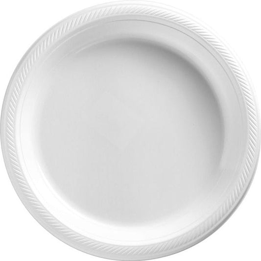 Frosty White Big Party Pack Plastic Plates, 7"