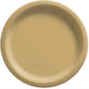 8 1/2" Round Paper Plates, 50 Count. - Gold