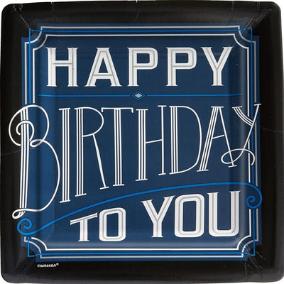 Happy Birthday Man Square Plates, 10"