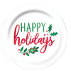 Happy Holidays Coupe Plates Hot-Stamped 7 1/2"