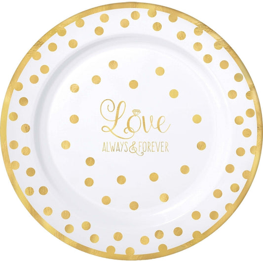 " Love" Round Premium Plastic Plates, 10 1/4"
