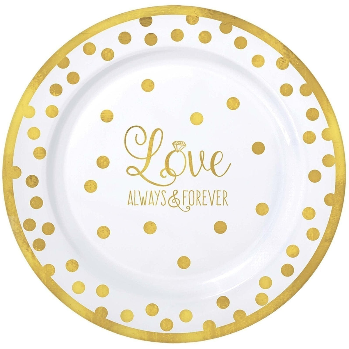 " Love" Round Premium Plastic Plates, 7 1/2"