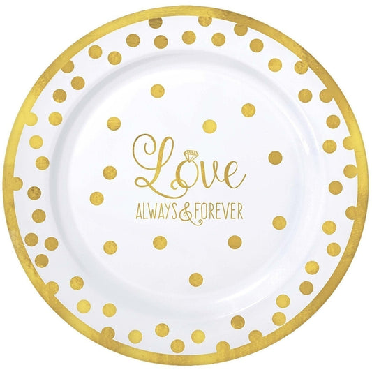 " Love" Round Premium Plastic Plates, 7 1/2"