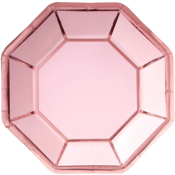 Blush Wedding Metallic OCountagonal Plates, 10"