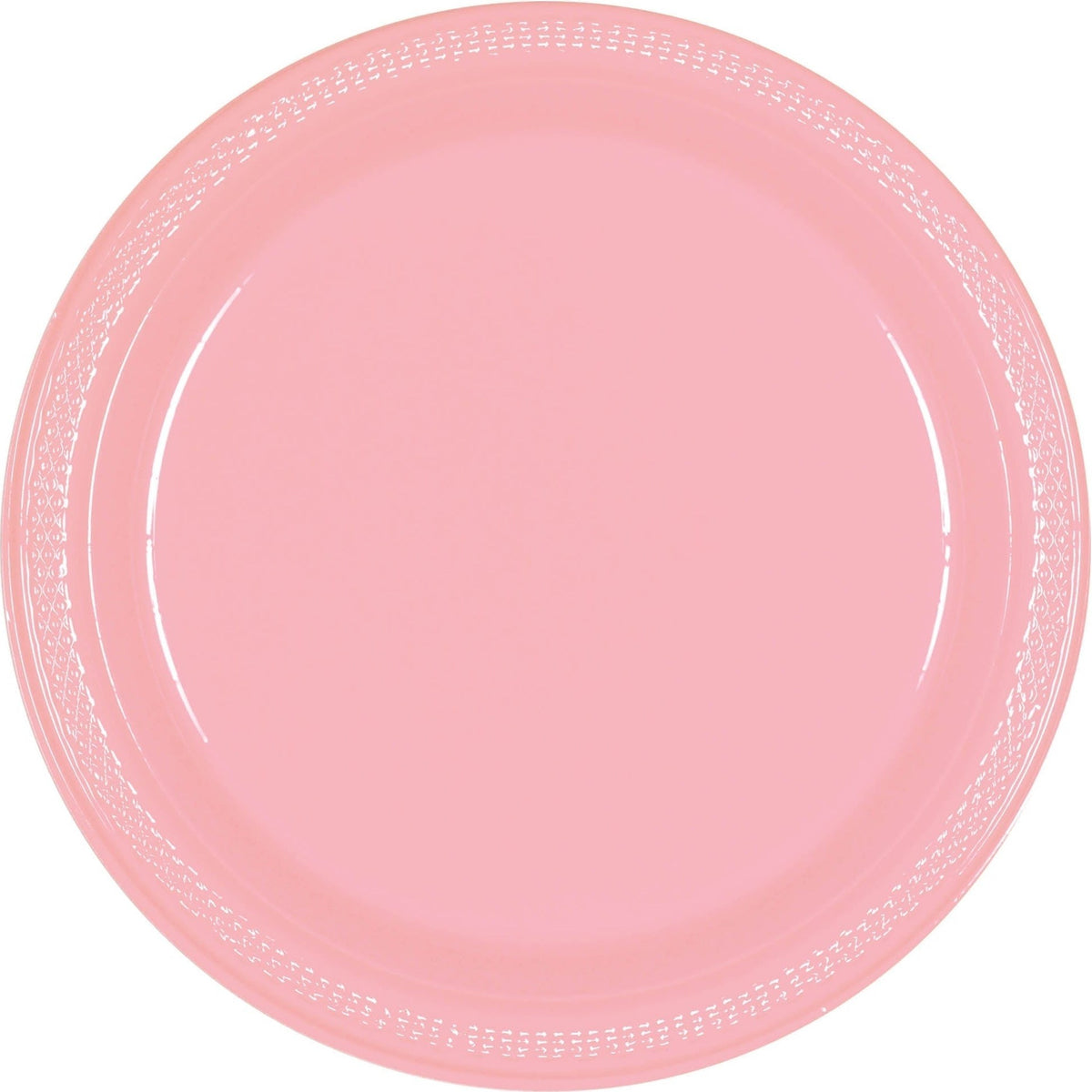 New Pink Plastic Plates, 9"