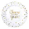 New Years Premium Plastic Round Plate, 7 1/2"