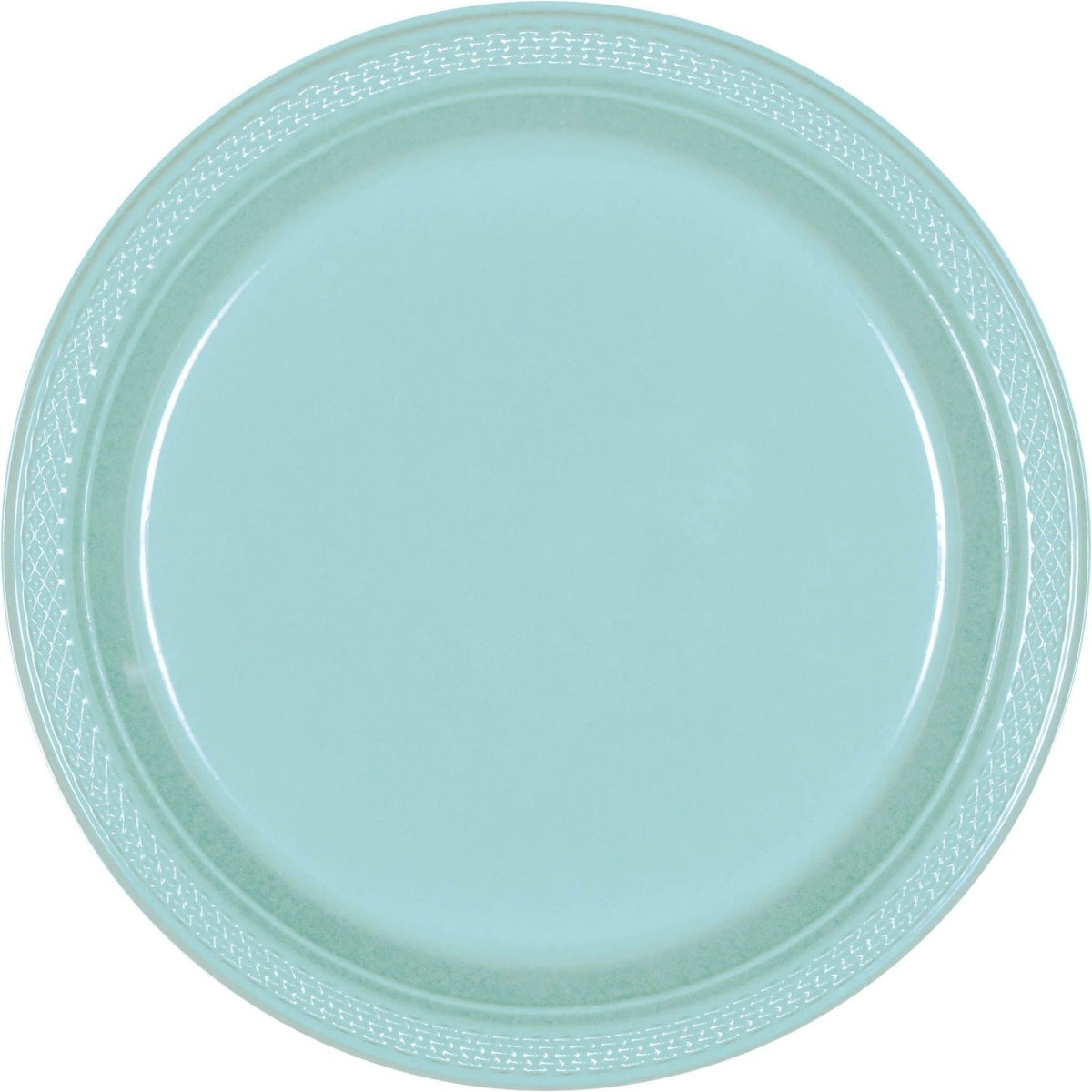Robin's Egg Blue Round Plastic Plates, 9"