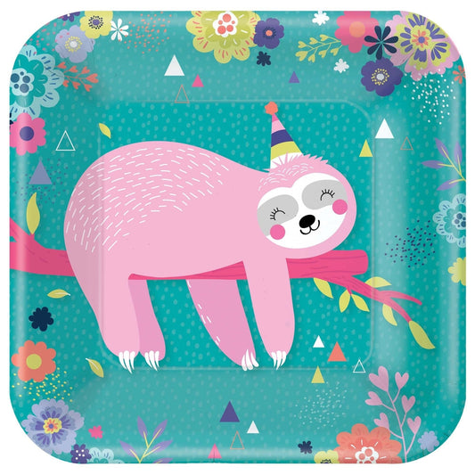 Sloth Square Plates, 9"