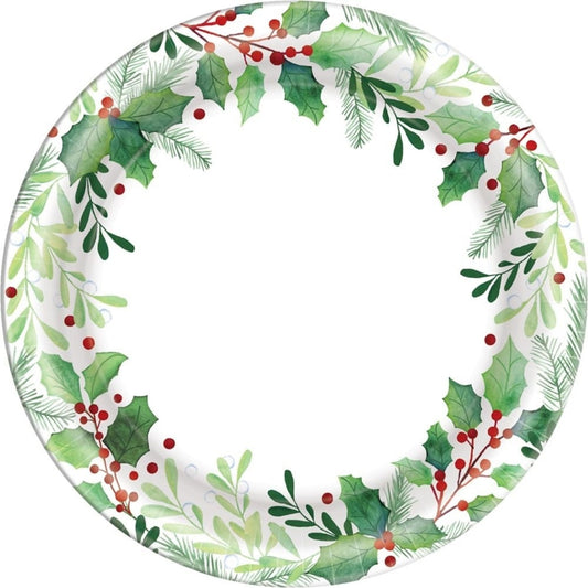Traditional Holly Plates, 8 1/2"