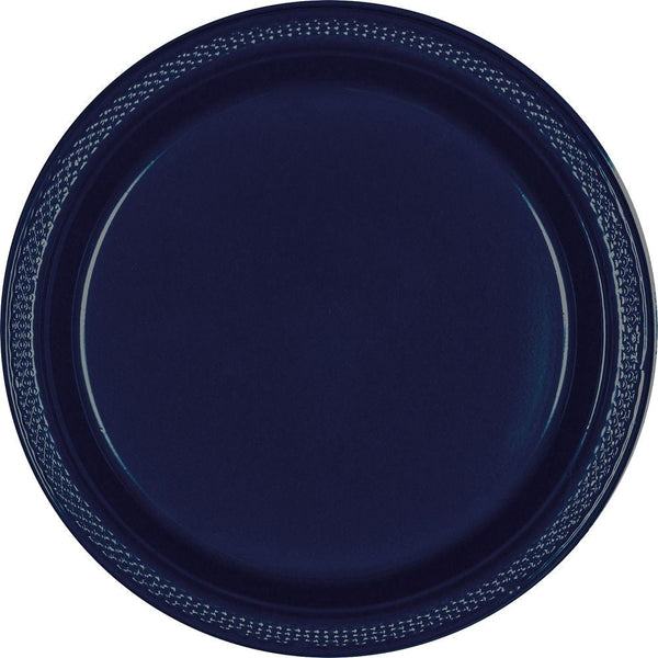 True Navy Plastic Plates, 10 1/4"