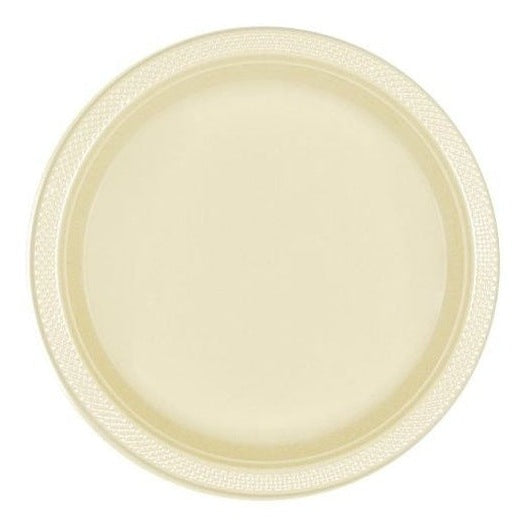 Vanilla Creme Plastic Plates, 10 1/4"
