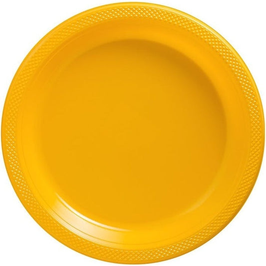 Yellow Sunshine Plastic Plates, 7"