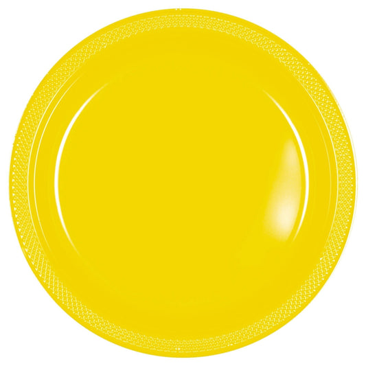 Yellow Sunshine Plastic Plates, 9"