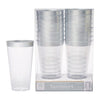 Premium Plastic Tumblers - Clear W/Silver Trim
