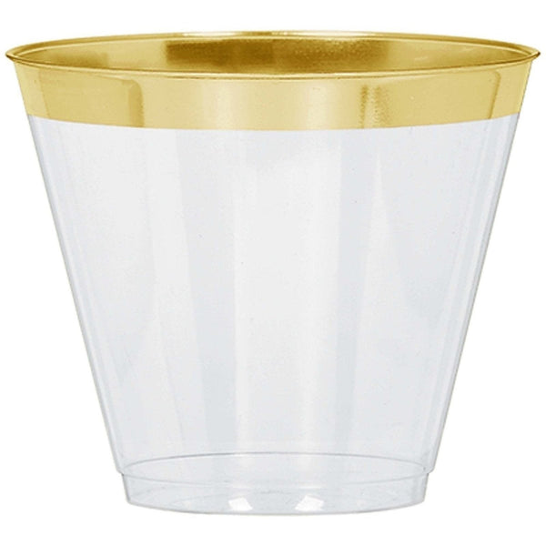 Premium Plastic Tumblers - Gold Trim