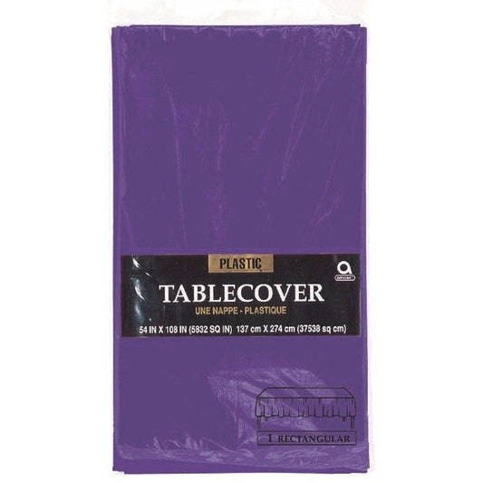 Purple ReCountangular Plastic Table Cover, 54" X 108"