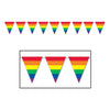 Rainbow Pennant Banner All-Weather; 12 Pennants/String