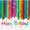 Rainbow Ribbons Birthday Beverage Napkins, 16 Count