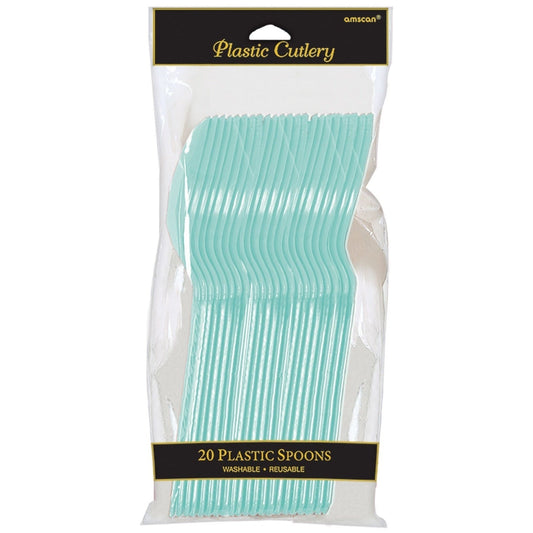 Robin's-Egg Blue Plastic Spoons