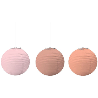 Round Paper Lanterns Rose Gold/Blush