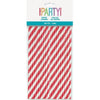 Ruby Red Striped Paper Straws, 40 Count