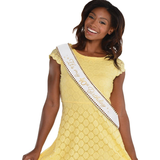 Golden Age Birthday 40Th Fabric Sash