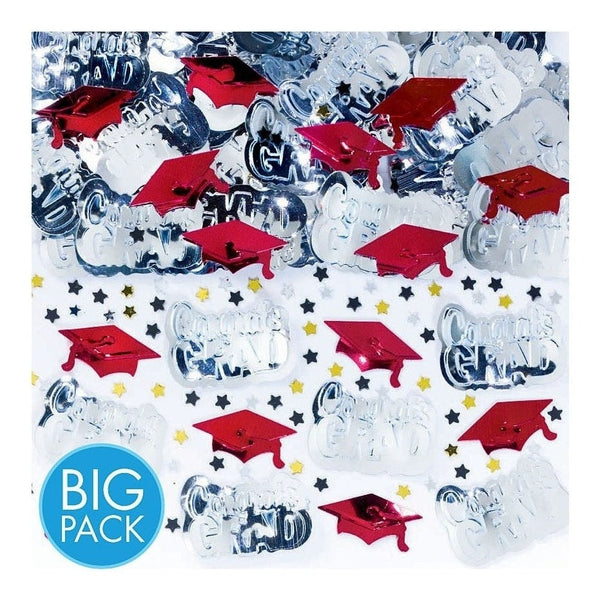 School Colors Embossed Metallic Confetti - Apple Red