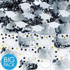 School Colors Embossed Metallic Confetti - White
