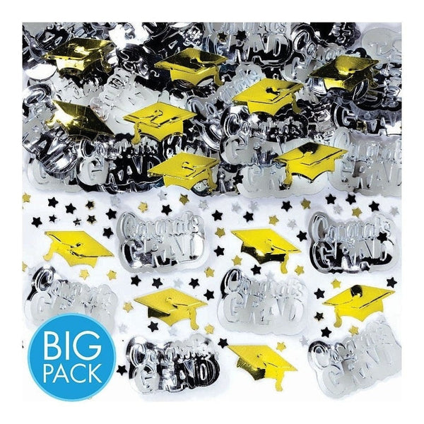 School Colors Embossed Metallic Confetti - Yellow