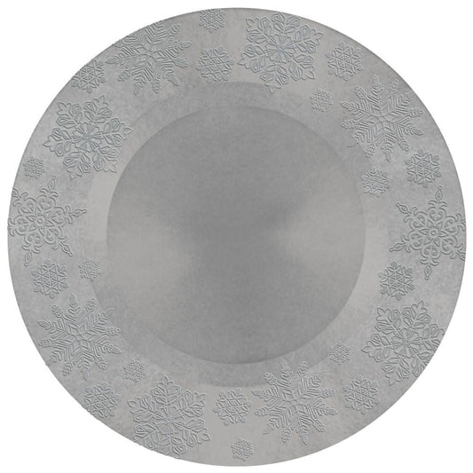 Silver Snowflake Round Charger