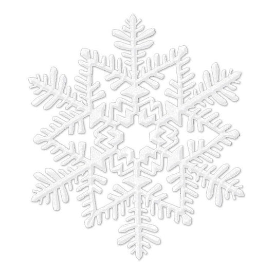 Small Glitter Plastic Snowflake Decoration - White