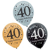 Sparkling Celebration "40Th Birthday" Latex Balloons