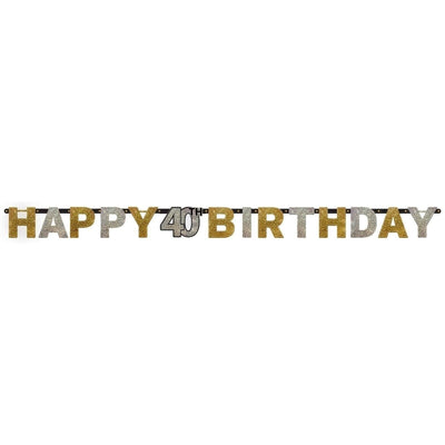 Sparkling Celebration 40Th Birthday Prismatic Letter Banner