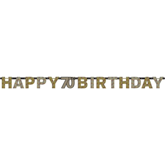 Sparkling Celebration 70Th Birthday Prismatic Letter Banner