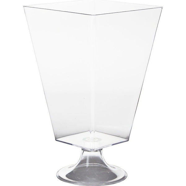 Square Plastic Pedestal Jar - Clear